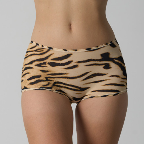 High Elasticity Women’s Leopard/Tiger Print Boxer Briefs - OEM & ODM Pure Desire Shorts in Nylon, Perfect for Activewear and Wholesale Suppliers1218