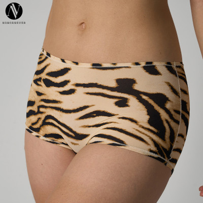 High Elasticity Women’s Leopard/Tiger Print Boxer Briefs - OEM & ODM Pure Desire Shorts in Nylon, Perfect for Activewear and Wholesale Suppliers1218