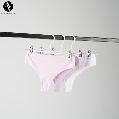 OEM & ODM Three-Pack Simple Sexy Invisible Low-Rise Women's Panties - Breathable Nylon-Spandex Underwear Ready for Wholesale with Multiple Color Options