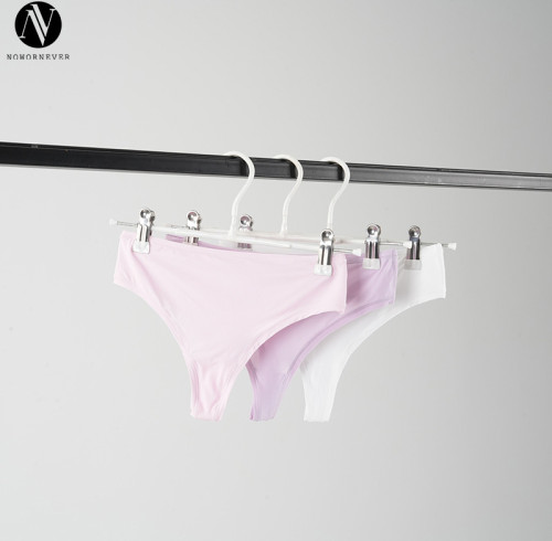 OEM & ODM Three-Pack Simple Sexy Invisible Low-Rise Women's Panties - Breathable Nylon-Spandex Underwear Ready for Wholesale with Multiple Color Options