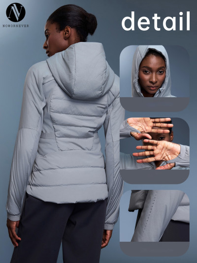 Wholesale Women's Winter Hooded Zippered Jacket - Lightweight Water-Resistant White Duck Down Sportswear with Windproof Design, Available for OEM & ODM.D25119