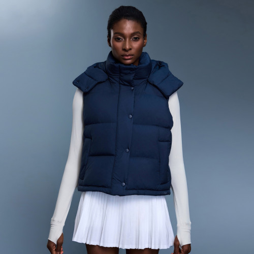 Thickened Sleeveless Jacket for Women - 90% White Duck Down Short Hooded Vest D25143 | OEM, ODM, and Wholesale Orders Welcome from Activewear & Fashion Brands!
