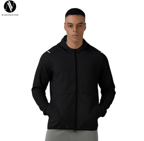 AL68155 Men's Winter Outdoor Running Jacket - OEM & ODM Available | Knitted Zip Up Hooded Training Fitness Coat | Windproof Casual Sportswear for Wholesale & Sourcing Agents