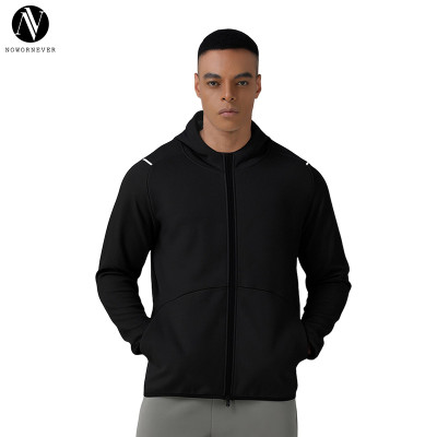AL68155 Men's Winter Outdoor Running Jacket - OEM & ODM Available | Knitted Zip Up Hooded Training Fitness Coat | Windproof Casual Sportswear for Wholesale & Sourcing Agents