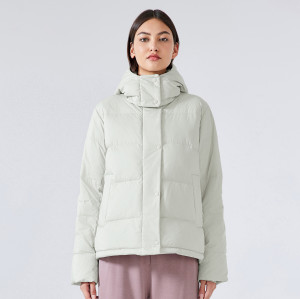 Private Label Women's Winter Hooded Jacket - New Style with Drawstring Waist, Buckle & Zipper Double Placket | Warm Windproof Down Jacket for Wholesale, OEM, and Sourcing Agents