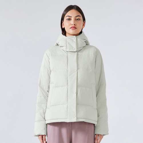 Private Label Women's Winter Hooded Jacket - New Style with Drawstring Waist, Buckle & Zipper Double Placket | Warm Windproof Down Jacket for Wholesale, OEM, and Sourcing Agents