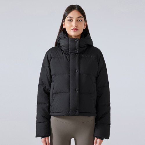 New Winter Thickened Warm Coat for Women | OEM & ODM Double Placket Windproof Hooded Stand Collar Down Jacket DAW158 - Ideal for Wholesale and Sourcing Partnerships