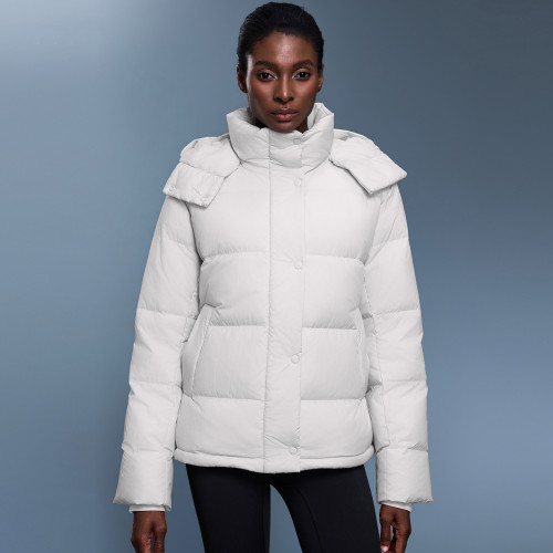 New National Standard 90% White Duck Down Down Jacket Women Winter Waist-Defining Drawstring Thickened Warm Casual Hooded Coat D25144