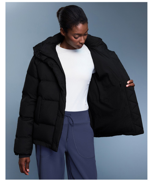 New National Standard 90% White Duck Down Down Jacket Women Winter Waist-Defining Drawstring Thickened Warm Casual Hooded Coat D25144