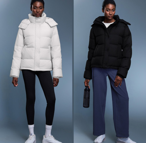 New National Standard 90% White Duck Down Down Jacket Women Winter Waist-Defining Drawstring Thickened Warm Casual Hooded Coat D25144