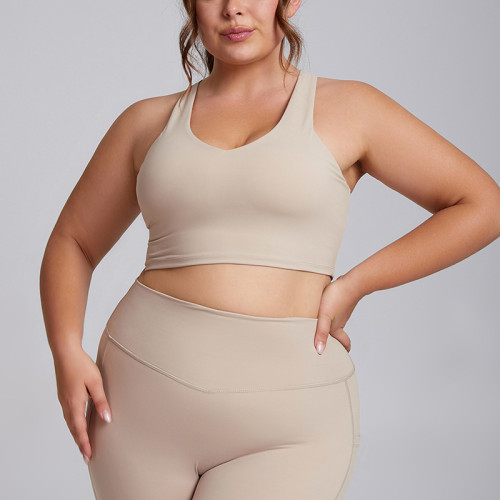 OEM ODM Wholesale Plus-Size Nude-Feel Yoga Set Supplier | High-Waist Two-Piece Gym Wear with Pockets for Activewear Brands & Importers