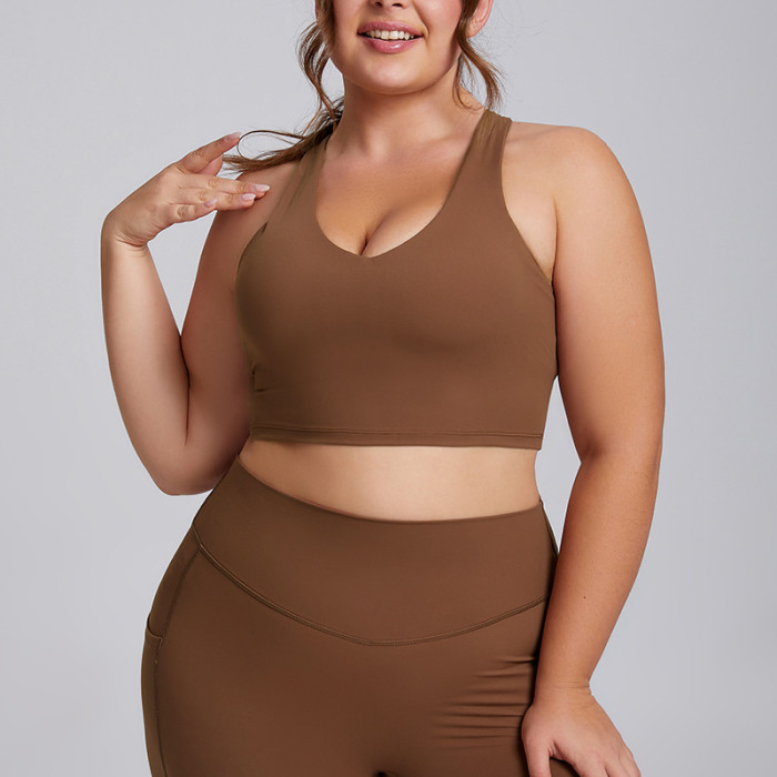OEM ODM Wholesale Plus-Size Nude-Feel Yoga Set Supplier | High-Waist Two-Piece Gym Wear with Pockets for Activewear Brands & Importers