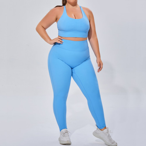 F219-220 Women's Plus Size 2 Piece Yoga Set - High Stretch Breathable Activewear Workout Outfits | OEM, ODM, Wholesale & Sourcing Agents for Global Brands