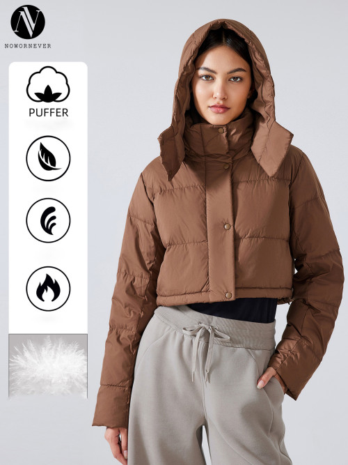 Custom OEM ODM Winter Short Warm Windproof Hooded Top Puff Casual Fashion Hot Girl Down Jacket for Women - DAW161 | Perfect for Wholesalers & Sourcing Agents