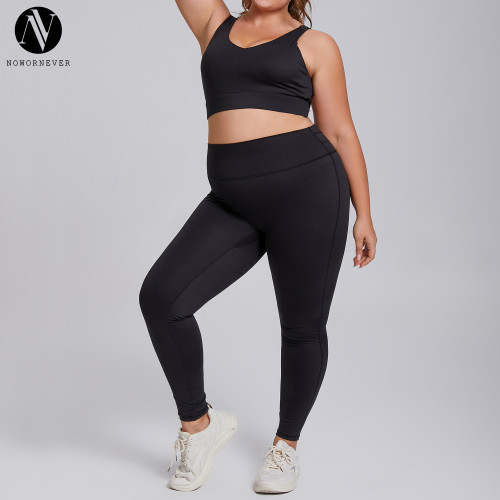 F207-208 Women's Plus Size High Stretch Yoga Set - Brushed Naked Feeling Workout Outfits for Running - OEM, ODM, Wholesale Activewear & Sportswear Solutions