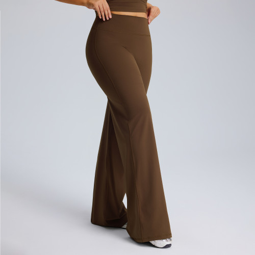 OEM & ODM Women's Plus Size Straight Leg Yoga Pants - F245Plus High Waist Loose Wide Leg Flared Sports Trousers for Wholesale & Sourcing Agents