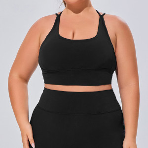 Plus Size Shockproof Sports Bra OEM ODM Wholesale Supplier for Nude-Feel Brushed Stretchy Racerback Yoga Gym Fitness Activewear Custom ManufacturingF220