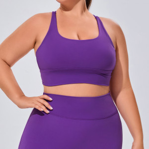 F220 Women's Plus Size Shockproof Sports Bra - Naked Feeling Brushed Wirefree Yoga Tank Top | OEM & ODM Manufacturer for Activewear, Wholesale & Sourcing Agents | Perfect for Fitness and Everyday Wear