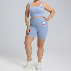Plus Size Lycra Yoga Set OEM ODM Manufacturer, High-Stretch Nude-Feel Activewear Wholesale Supplier for Women's Gym Wear Production.F222-232