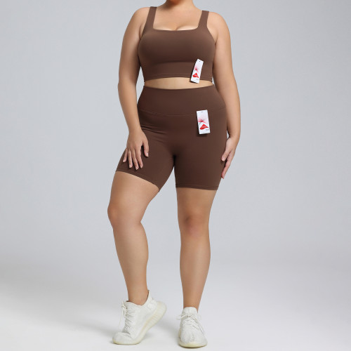 F222-232 Women's Plus Size LYCRA Yoga Set - High Stretch, Naked Feeling Workout Outfits. OEM & ODM Available for Activewear, Perfect Lululemon Style for Bulk Orders and Sourcing Agents.