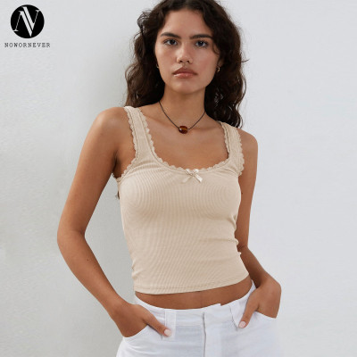 E24B0094 Y2K Women's Lace Cami Top Sexy Slim Fit Bralette Summer Casual Crop Top