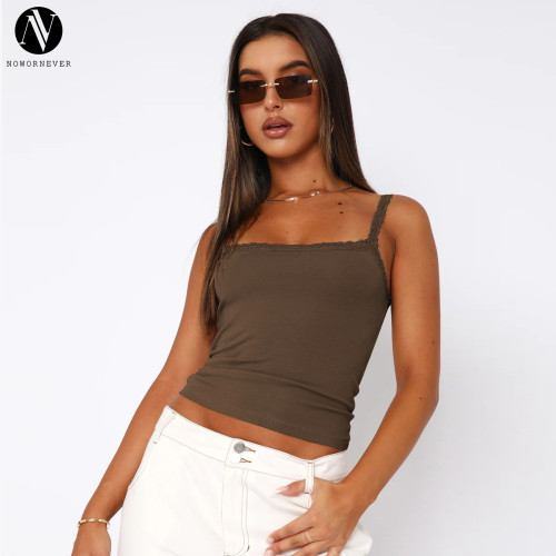 ESVI Lace Trim Cami Top | OEM & ODM Women's Sexy Slim Fit Y2K Summer Casual Crop Top | Wholesale Sourcing for Activewear & Fashion Clothing