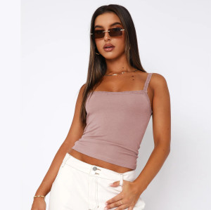 ESVI Lace Trim Cami Top | OEM & ODM Women's Sexy Slim Fit Y2K Summer Casual Crop Top | Wholesale Sourcing for Activewear & Fashion Clothing