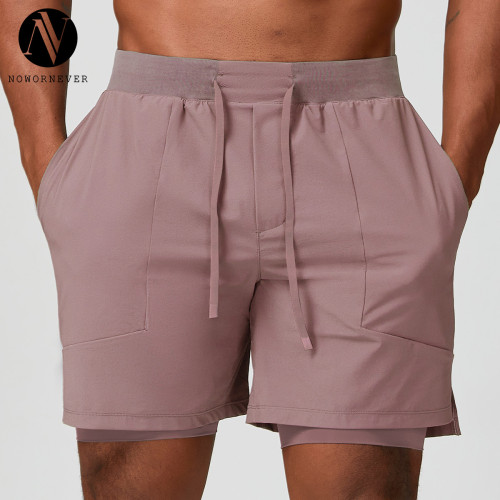 Men's Breathable Quick-Dry Double-Layer Sports Shorts - OEM & ODM American Style Fitness Basketball Quarter Pants for Wholesale & Sourcing Partnerships1189