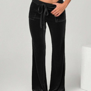 OEM & ODM Women's Velvet Wide Leg Pants - XPEH0110, Casual Trousers with Drawstring Elastic Waist for Wholesale and Sourcing Agents | Activewear & Fashion Clothing Manufacturer