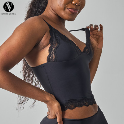 SK1268 Women's Sexy Lace Deep V Cami Top Wirefree Bralette Casual Inner Wear