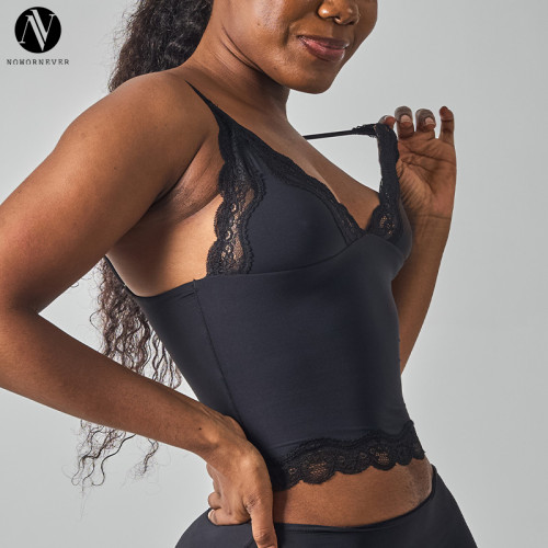 SK1268 Women's Sexy Lace Deep V Cami Top Wirefree Bralette Casual Inner Wear