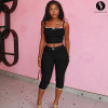 2025 Summer New Arrival European & American Streetwear Sleeveless Crop Top and High Waist Five-Point Pants Set | OEM, ODM, Wholesale Available - Item No. S5218478K
