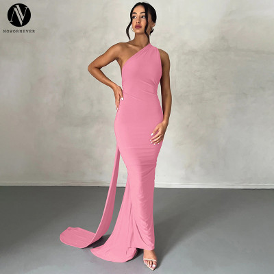 2026 Summer New Arrival Women's Dress - Sexy Backless Ruched Slim Fit Maxi Dress | OEM & ODM for Wholesale, Sourcing Agents | Solid Color Sleeveless Design - Item No.D3312176A