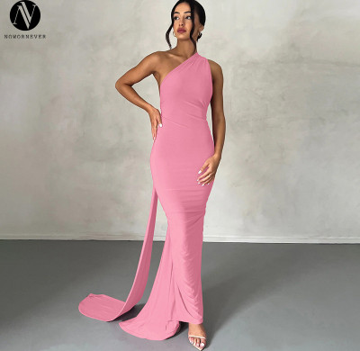 2026 Summer New Arrival Women's Dress - Sexy Backless Ruched Slim Fit Maxi Dress | OEM & ODM for Wholesale, Sourcing Agents | Solid Color Sleeveless Design - Item No.D3312176A
