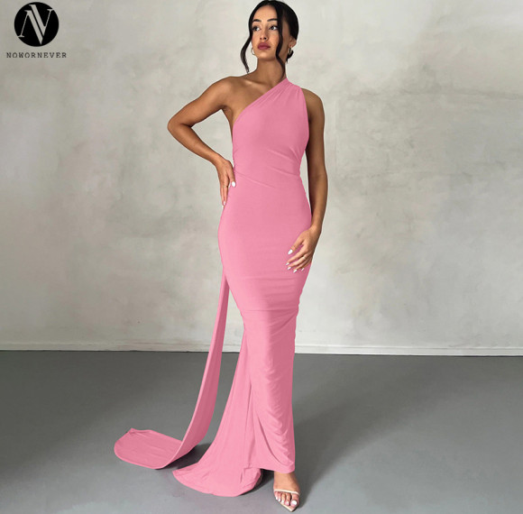 2026 Summer New Arrival Women's Dress - Sexy Backless Ruched Slim Fit Maxi Dress | OEM & ODM for Wholesale, Sourcing Agents | Solid Color Sleeveless Design - Item No.D3312176A