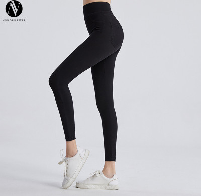 OEM & ODM Women's High Waist Faux Denim Leggings FSLS2082-L - Butt Lifting Elastic Fitness Pants with Pockets for Wholesale and Sourcing Agents