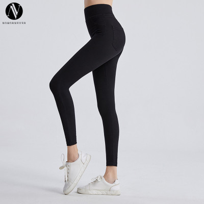 OEM & ODM Women's High Waist Faux Denim Leggings FSLS2082-L - Butt Lifting Elastic Fitness Pants with Pockets for Wholesale and Sourcing Agents