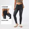 FD2504-CRMM Women's High Waist Cross Waist Whisker Yoga Jeans - OEM, ODM Manufacturer for Activewear & Sportswear | Wholesale Fitness Pants & Sourcing Agents