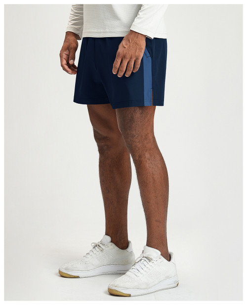 High-Quality Men's Quick-Dry Breathable Sports Fitness Shorts - Color-Blocked for Outdoor Activities like Hiking & Football - OEM & ODM Services by Trusted Sourcing Agents1205-1