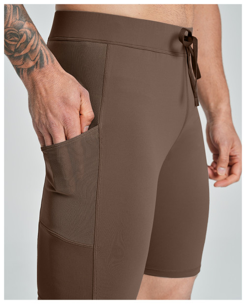 Premium OEM & ODM Men's Waist-Tummy Control High-Waist Double-Layer Compression Pants - Breathable Shaping Shorts 5/4 Pants 5086-1 for Wholesale and Sourcing Partnerships