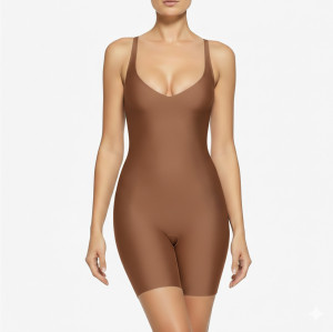 OEM & ODM V-Neck Full Body Shaper with Adjustable Straps – Tummy Control & Butt Lifter Bodysuit for Activewear & Fashion Clothing Wholesalers, Sourcing Agents, and Brands