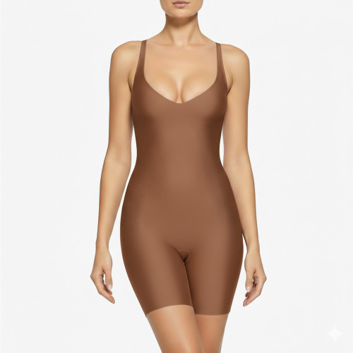 OEM & ODM V-Neck Full Body Shaper with Adjustable Straps – Tummy Control & Butt Lifter Bodysuit for Activewear & Fashion Clothing Wholesalers, Sourcing Agents, and Brands