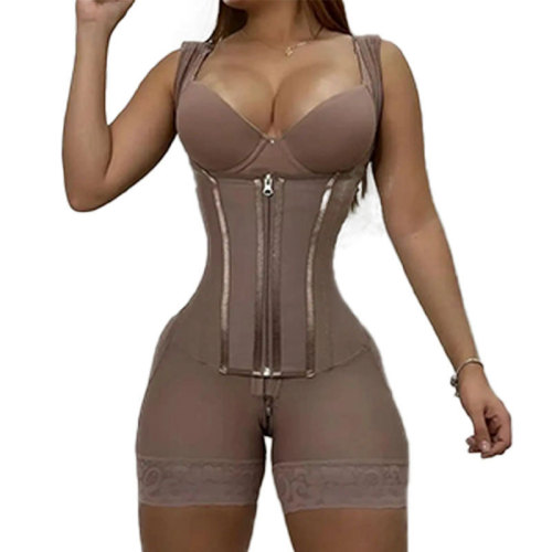 OEM & ODM Plus Size High Waist Wide Strap Full Body Shaper - Hourglass Tummy Control and Butt Lifter Bodysuit for Activewear Manufacturers and Sourcing Agents