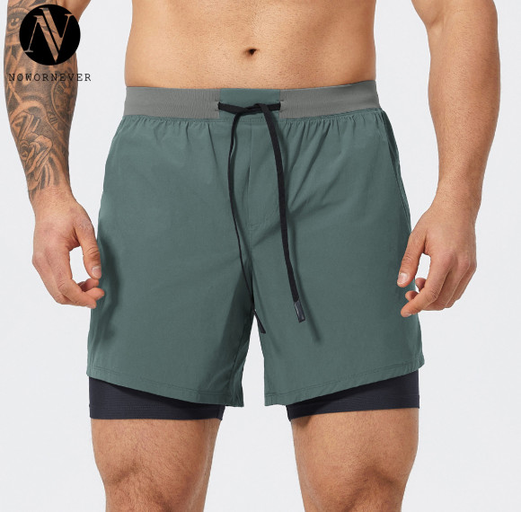Customized Men's Fitness Sports Shorts - Quick-Dry Nylon Running & Double-Layer Basketball Shorts for American Style | OEM, ODM, Wholesale & Sourcing Agents1045