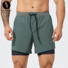 Customized Men's Fitness Sports Shorts - Quick-Dry Nylon Running & Double-Layer Basketball Shorts for American Style | OEM, ODM, Wholesale & Sourcing Agents1045