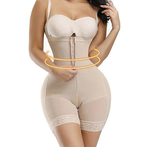 OEM & ODM High Waist Zipper Body Shaper Tummy Control Butt Lifter Bodysuit with Adjustable Straps - Wholesale Activewear for Fitness Brands & Sourcing Agents