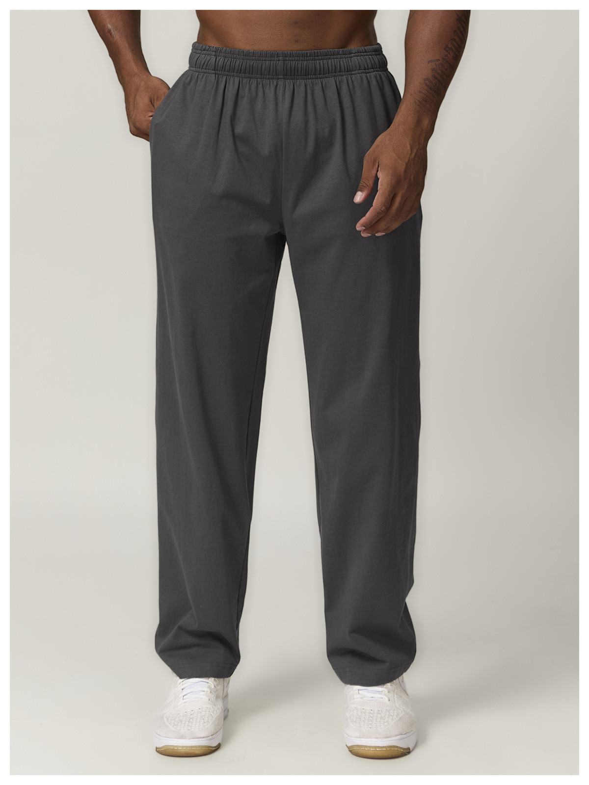 straight-leg casual pants for men