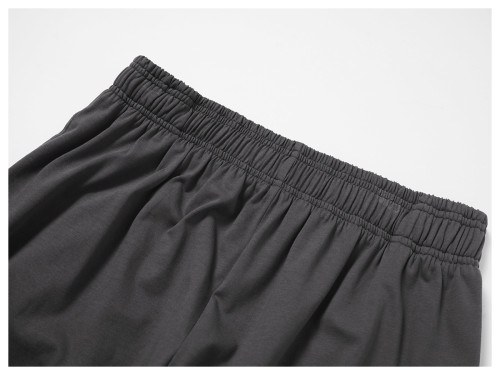 Cross-Border 100% Cotton Straight-leg Men's Sports Casual Trousers Autumn/Winter Home Commuting Outdoor Hiking Solid Color Sweatpants 1040