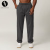 Cross-Border 100% Cotton Straight-leg Men's Sports Casual Trousers Autumn/Winter Home Commuting Outdoor Hiking Solid Color Sweatpants 1040