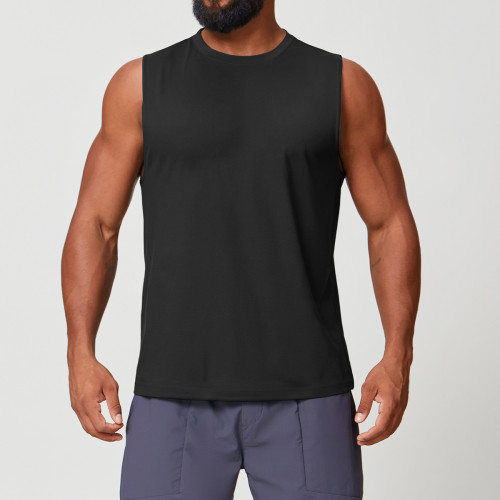 European & American Men's Sleeveless Tank Top - OEM & ODM Yoga Fitness Wear, Breathable Sweat-Wicking Casual Sportswear, Solid Color Running Top 1166 | Bulk Orders & Sourcing Agents Welcome